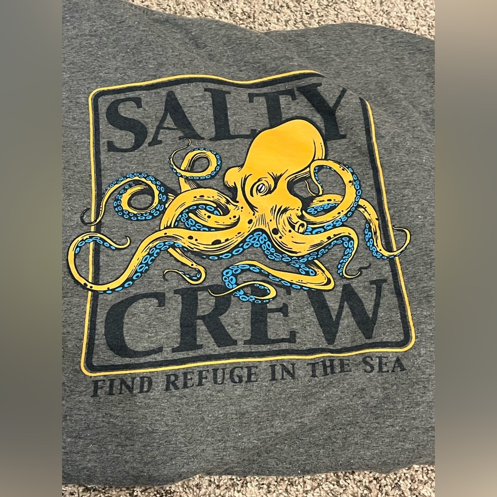 Salty Crew Charcoal Hoodie with Gold Logo